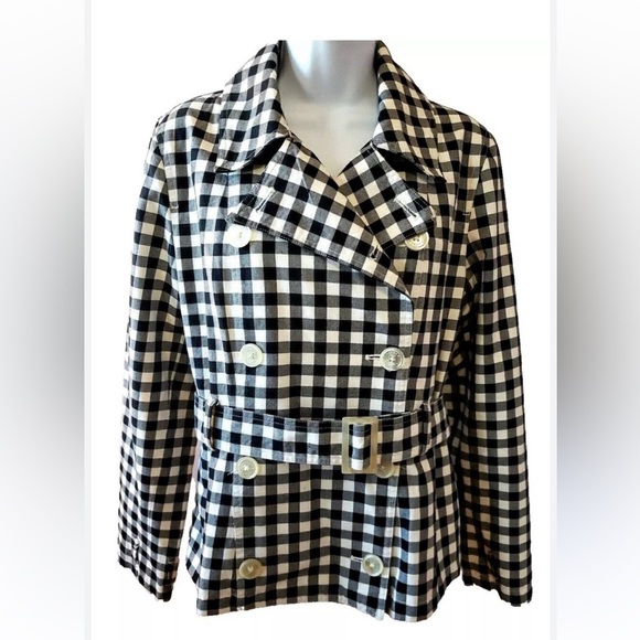 Ralph Lauren Jackets & Blazers - Ralph Lauren Gingham Trench Coat in Black and White
